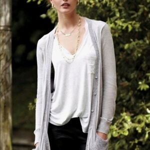 Knitted & Knotted By Anthropologie Angora Blend Ravenna Cardigan Gray Medium
